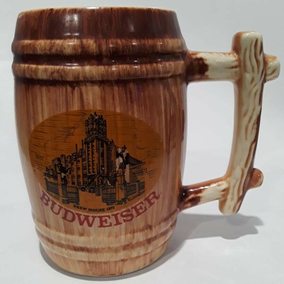Budweiser Dining Ceramic Budweiser Beer Barrel Mug Holds 2 Ounces